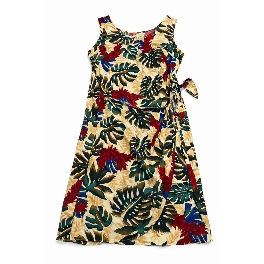 Hilo Hattie Vintage Hawaiian Wrap Style Dress Size Medium